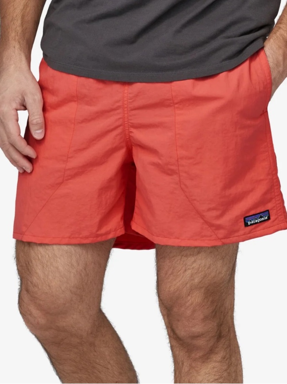 Patagonia Men's Baggies Shorts Mesh Lined Activewear Pull On Coral Pink Small